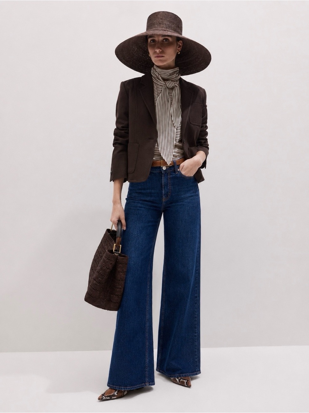 ME+EM | Dark Blue High-Rise Wide-Leg Jeans ~ US 31